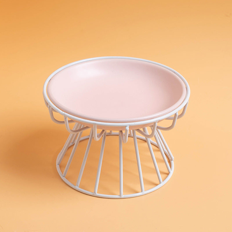 Elevated Pet Food Bowl Stand with flat plate for Cats -