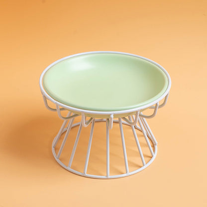 Elevated Pet Food Bowl Stand with flat plate for Cats -