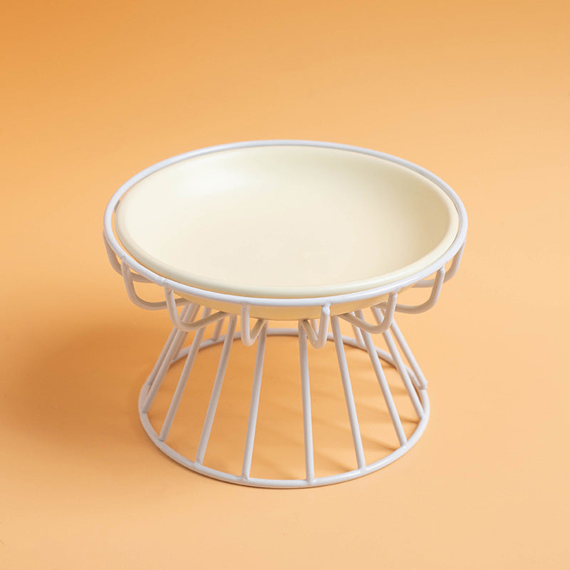 Elevated Pet Food Bowl Stand with flat plate for Cats -
