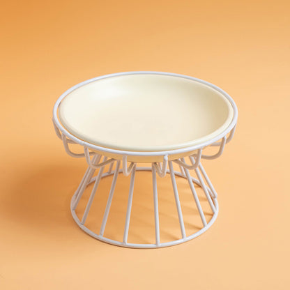 Elevated Pet Food Bowl Stand with flat plate for Cats -