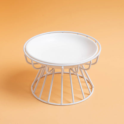 Elevated Pet Food Bowl Stand with flat plate for Cats -