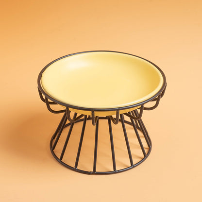 Elevated Pet Food Bowl Stand with flat plate for Cats -