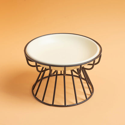 Elevated Pet Food Bowl Stand with flat plate for Cats -