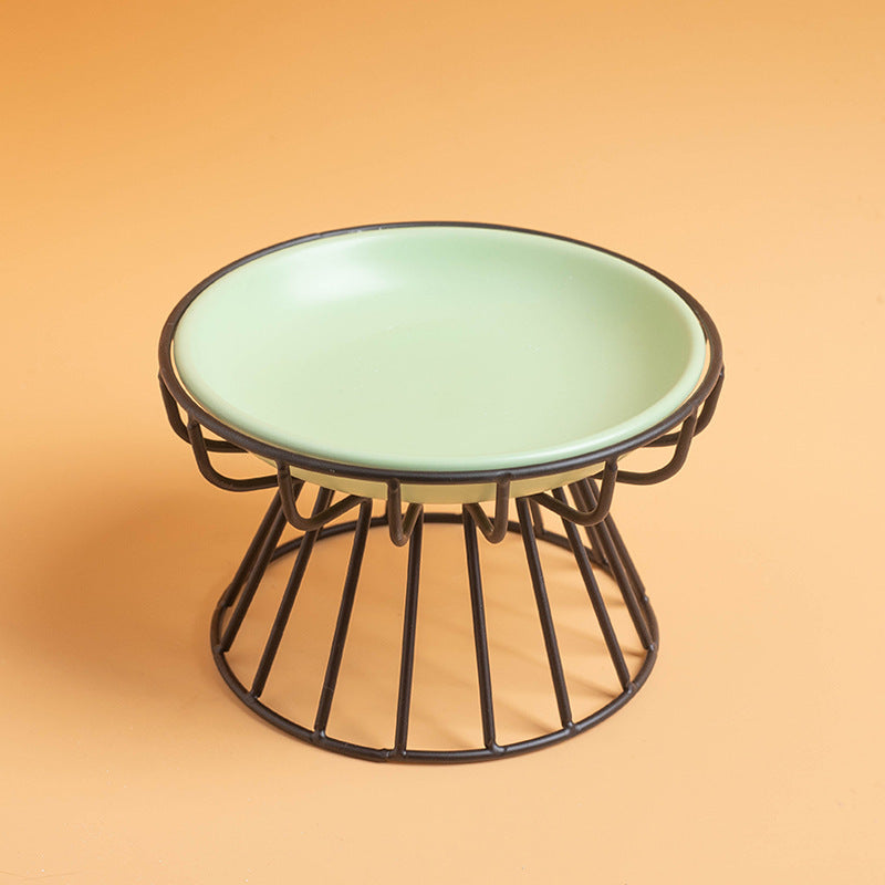 Elevated Pet Food Bowl Stand with flat plate for Cats -