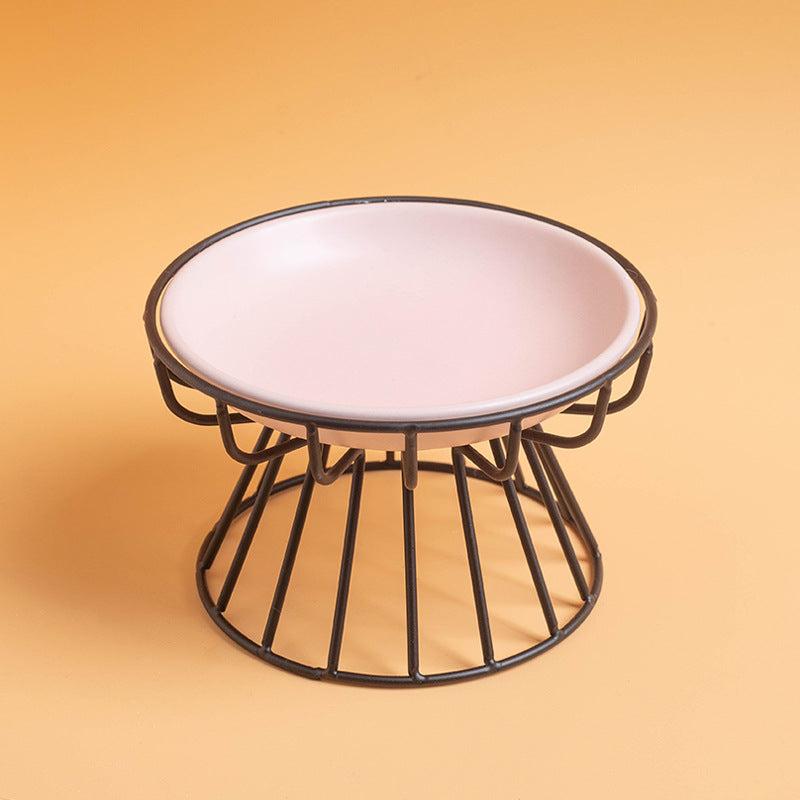 Elevated Pet Food Bowl Stand with flat plate for Cats -