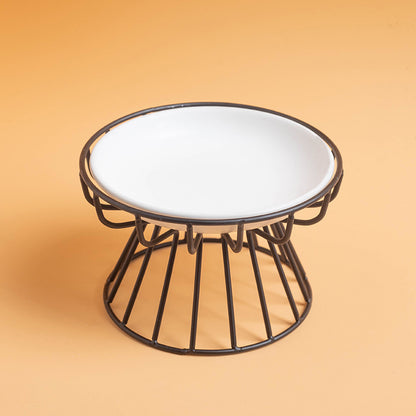 Elevated Pet Food Bowl Stand with flat plate for Cats -